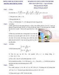 Đ&egrave; thi m&ocirc;n to&aacute;n -KHảo s&aacute;t chất lượng Thi v&agrave;o lớp 10 quận Ho&agrave;n Kiếm năm 2020