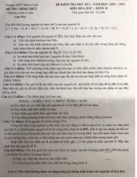Đề kiểm tra học kì I môn Hóa Học khối 10 Trường THPT Marie Curie, Hà Nội năm 2022