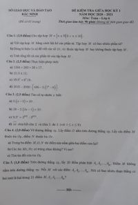 Đề kiểm tra giữa học kì I môn Toán lớp 6 tỉnh Bắc Ninh năm 2020